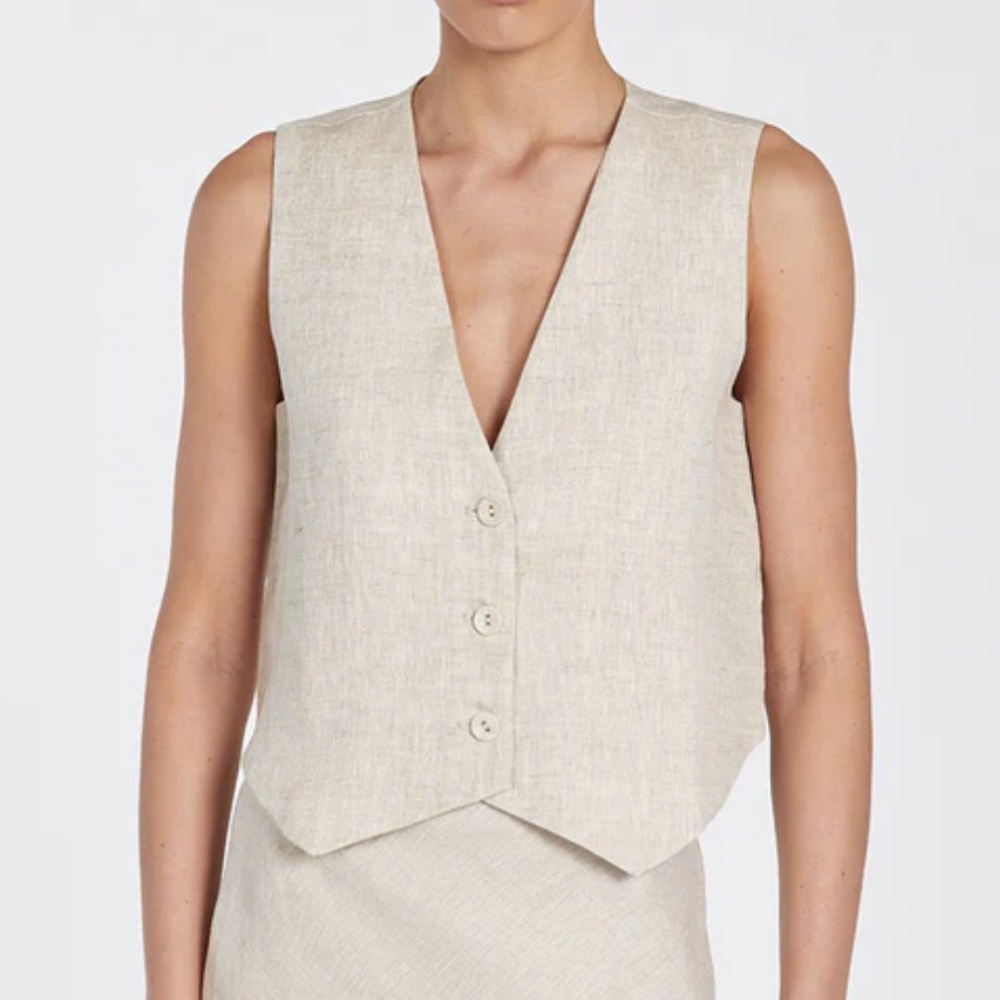DISSH - Banks Natural Linen Mini Vest - US2/AU6